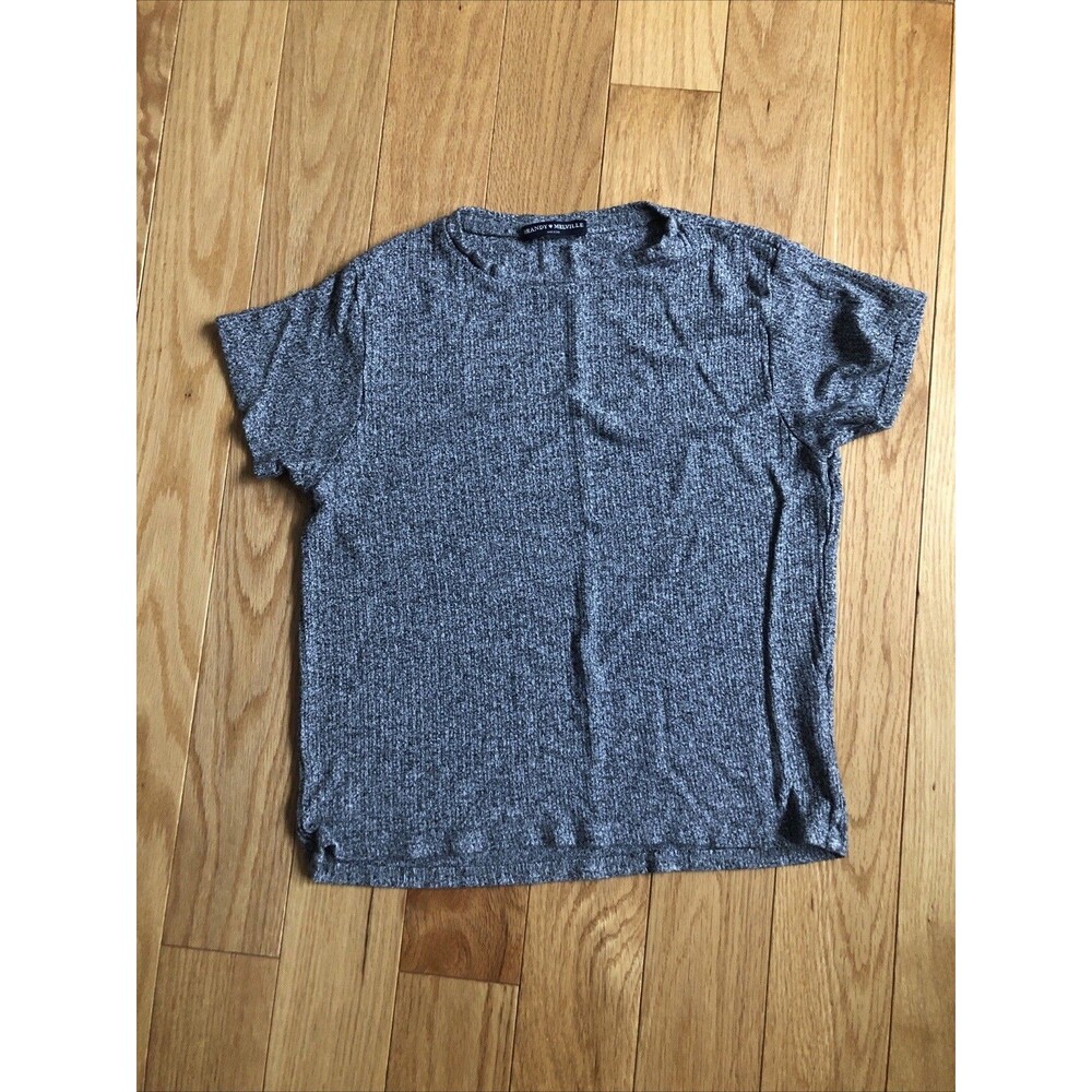 Brandy Melville Cropped Top Womens One Size Gray Short Sleeve T Shirt Italy Made
